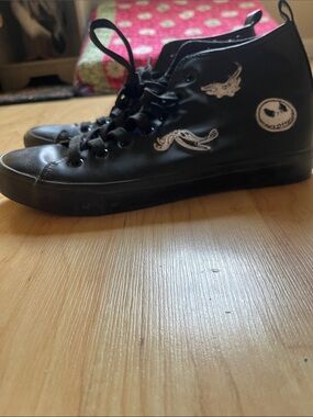 Women’s Black High-Top Sneakers with Nightmare Before Christmas Details